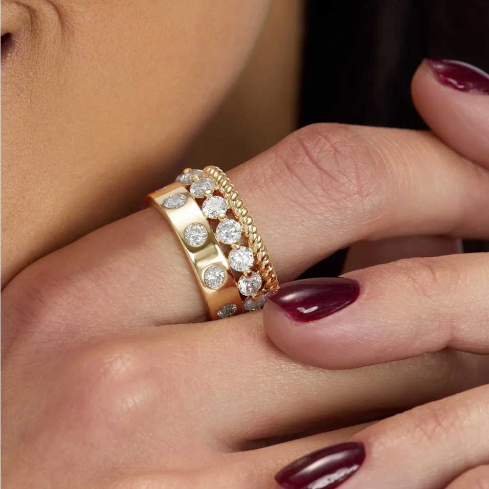 NWOT Melinda Maria Gold “Ashley Venice Ring” Size 8 - Picture 4 of 7